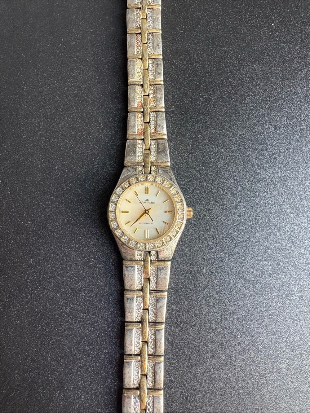 Anne Klein Two-Tone Gold‎ and Silver Crystal Women's Watch